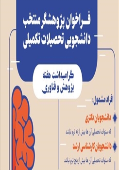 فراخوان انتخاب پژوهشگر برتر دانشجوی تحصیلات تکمیلی – ۱۴۰۴